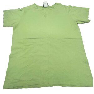 garland sport short sleeve tee shirt v-neck cotton solid green size large READ